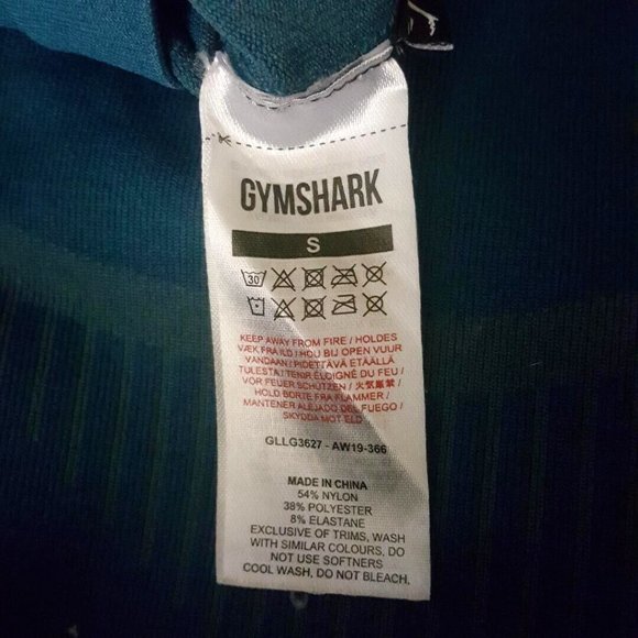 Gymshark Women's Geo Seamless Cropped Athletic Leggings Blue Green Tones Small - Picture 9 of 9